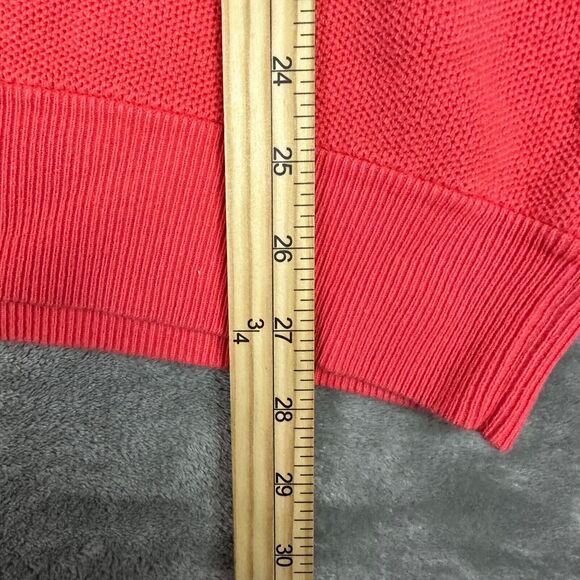 Southern Tide Size M Mens Waffle Knit 1/4 Zip Pullover Peach Sweater - Picture 7 of 9